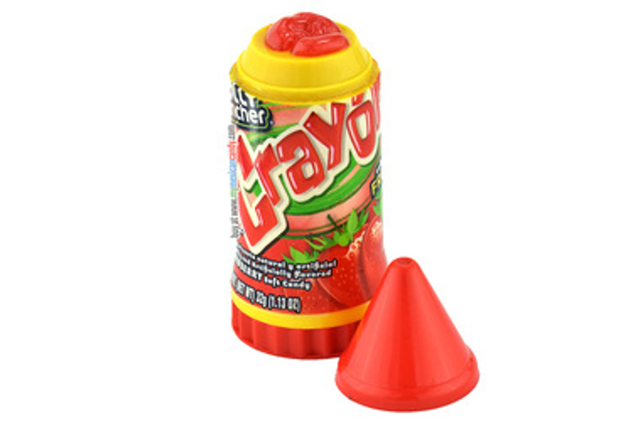 Yummy strawberry soft candy. This candy has the shape of a crayon and are very popular among kids. This is a ideal give away gift for all your kids parties.