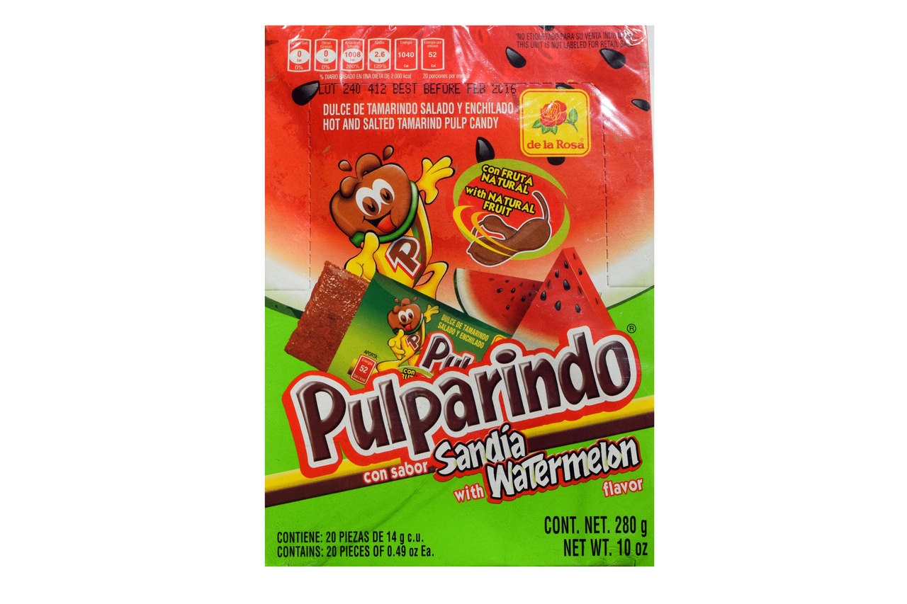 This is a delicious and really tasty candy bar with a spicy watermelon flavor and a powder sugar on top. It comes in a 20 piece pack.