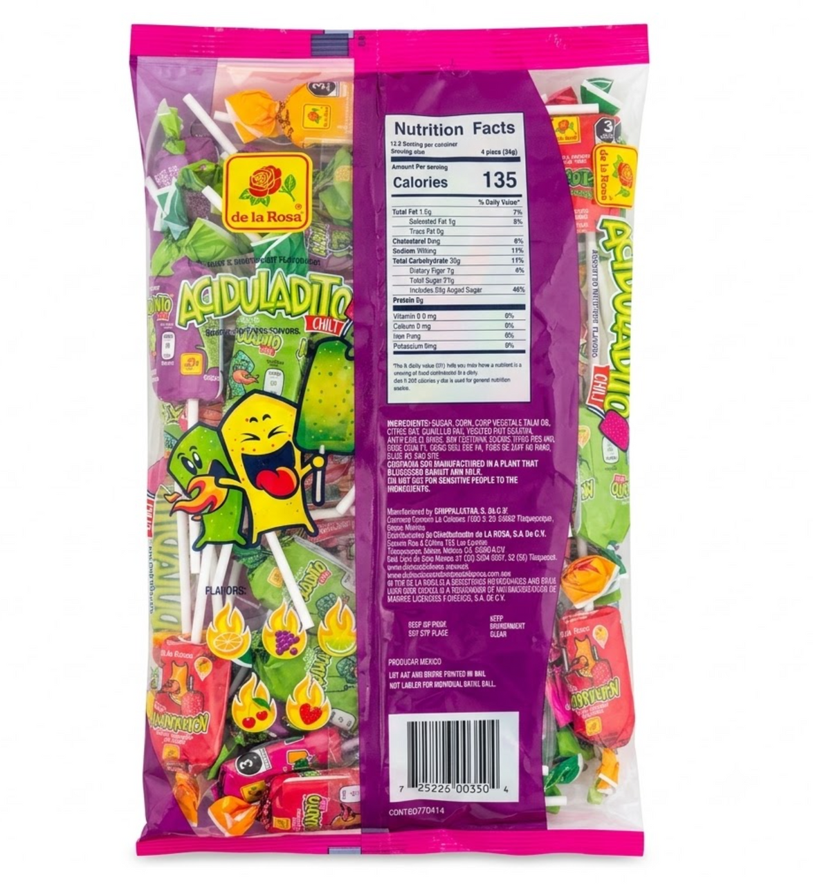 De La Rosa Paleta Acidulada 50-Piece Pack Count