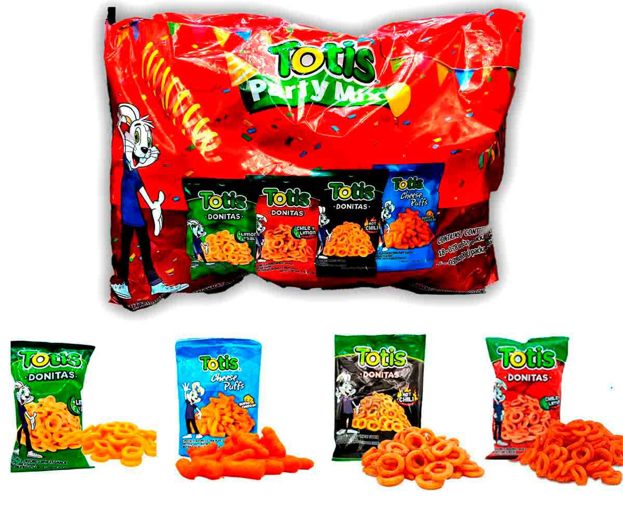 Totis Assorted Snack Party Mix 22-Pieces Pack | Buy at My Mexican Candy