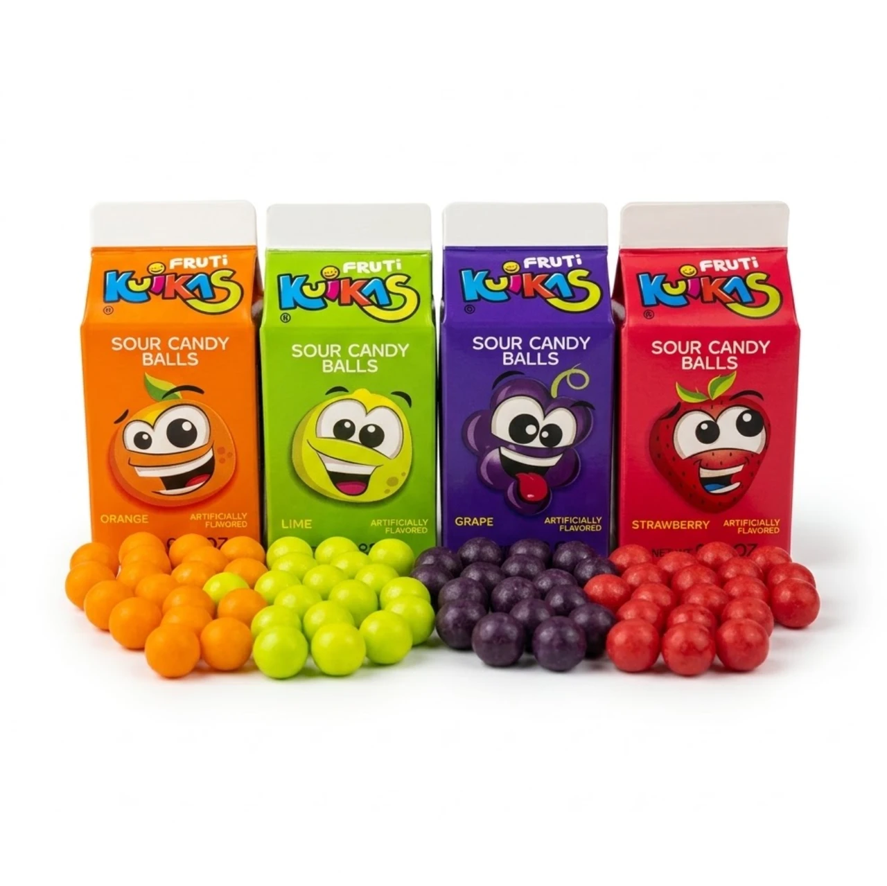 Bolitas aciduladas de sabores Naranja,Limon,Fresa y Uva