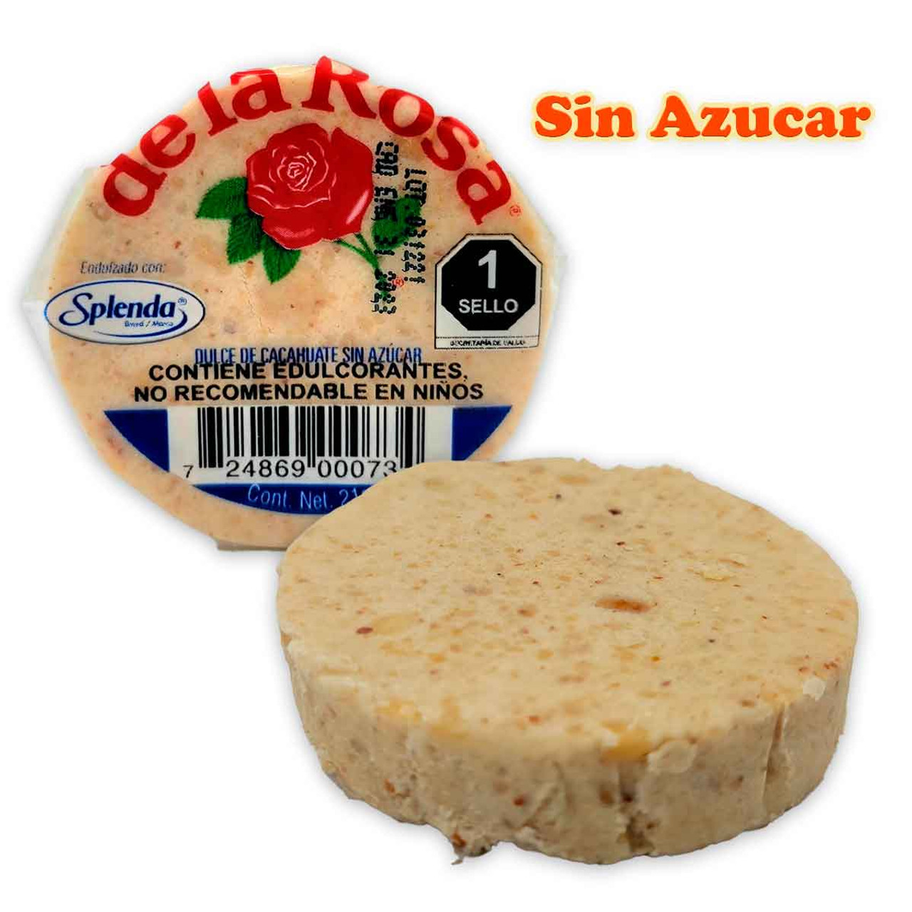 This is the newest Marzipan/Mazapan with peanut butter cream flavor and chopped pieces of crunchy peanuts without sugar.