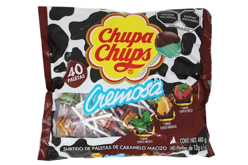 chupa chups cremosa chocolate mix - 40 pieces bag