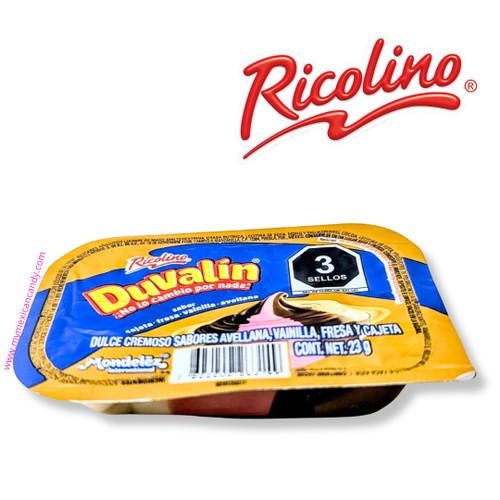 Duvalin 4 sabores 12 pieces - hazelnut, vanilla,strawberry & cajeta