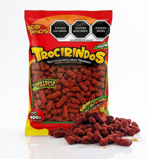 Craving a sweet, sour, and spicy kick? Beibi Dinos Trocirindos are soft, chaca-chaca style tamarind candies coated in chili powder. The perfect topping for Tostitos and Mexican snacks!