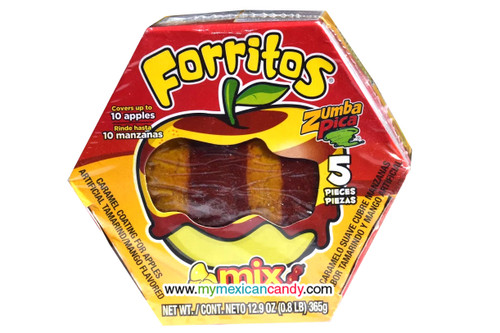 Zumba Pica Forritos a tasty candy topping perfect for apples, lollipops, gummies or any type of fruit. Thanks to the delicious, fruity, sweet and spicy flavor it has. Zumba Pica Forritos a tasty candy topping perfect for apples, lollipops, gummies or any type of fruit. Thanks to the delicious, fruity, sweet and spicy flavor it has.