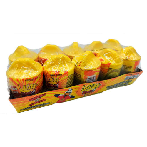 Natural tamarind pulp with a combination of lemon and chili. This sweet is made as a delicious, sweet and spicy paste that consists of a sticky texture and a small gum flavored with cherry essence. The package has 10 delicious pieces.
