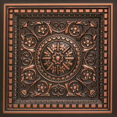 215 Antique Copper - Faux Tin Ceiling Tiles 215 Antique Copper - Faux Tin Ceiling Tiles