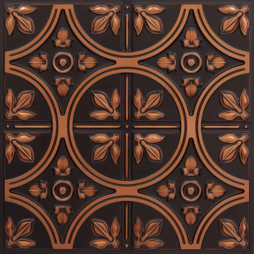Faux Tin Ceiling Tile - 24"x24" - Antique Copper - #336