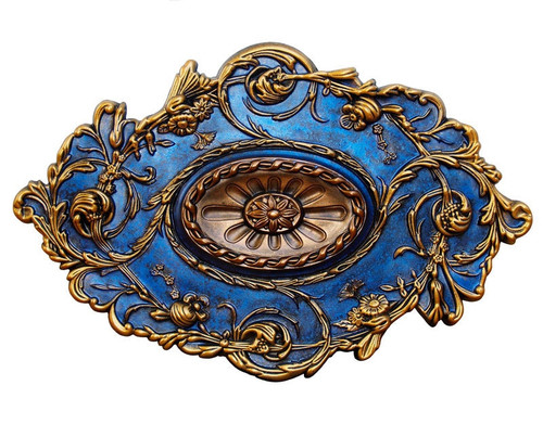 Blue Diamond - FAD Hand Painted Ceiling Medallion - #CCMF-094 Blue Diamond - FAD Hand Painted Ceiling Medallion - #CCMF-094