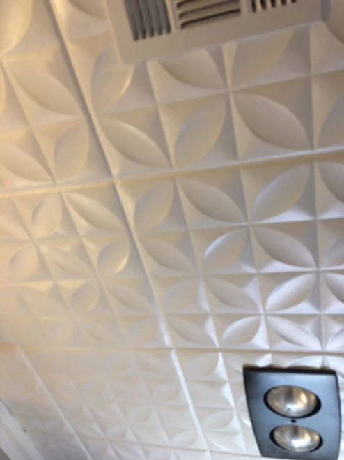 Perceptions R103 Foam Ceiling Tile Package Of 8 Tiles Plain White