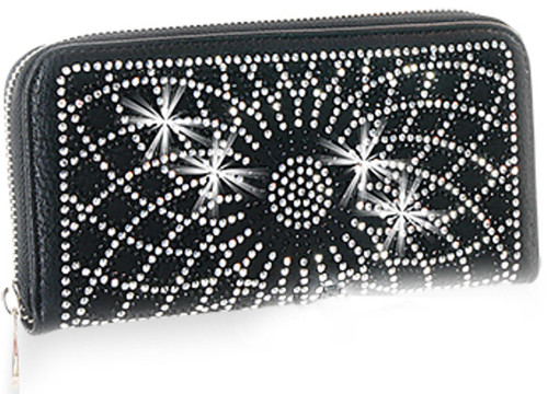 Starburst Wallet. Front POV. Color: Black