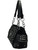Starburst Gem Western Bag with double chain-connected handles. Side POV. Color: Black