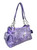 Starburst Gem Western Bag with double chain-connected handles. Side POV. Color: Lavender