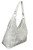 Waterfall Hobo Bag with a waterfall of rhinestones design. Side POV. Color: Silver