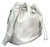 Large Leather Bucket Bag. Side POV. Color: Gray