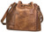 Large Leather Bucket Bag. Back POV. Color: Brown