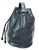 Large Leather Bucket Bag. Side POV. Color: Black