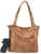 Big Hobo Bag w/ Hidden Lock with a half-concealed gun. Back POV. Color: Brown