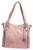 Big Hobo Bag w/ Hidden Lock. Front POV. Color: Mauve
