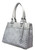 Medium-Sized Studded Gun Tote Bag. Side POV. Color: Gray