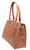 Medium-Sized Studded Gun Tote Bag. Side POV. Color: Brown