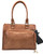 Medium-Sized Studded Gun Tote Bag. Back POV with half-concealed gun. Color: Brown