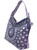 Rhinestone Starburst Shoulder Bag w/ Double Handles. Side POV. Color: Lavender