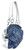 Laser-Cut Sparkling Rhinestone Purse w/ Double Handles. Side POV. Color: Blue