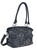 Laser-Cut Sparkling Rhinestone Purse w/ Double Handles. Side POV. Color: Black