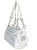 Gem-Studded Concealed Carry Purse. Side POV. Color: White