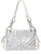 Gem-Studded Concealed Carry Purse. Front POV. Color: White