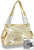 Gem-Studded Concealed Carry Purse. Front POV. Color: Gold