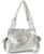 Diamond Rhinestone-Studded Concealed Carry Purse. Front POV. Color: Silver