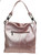 Rhinestone Chevron Hobo Bag. Back POV. Color: Pink