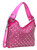 Mirror Rhinestone Purse. Front POV. Color: Fuchsia