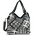 Geometric Gem Handbag. Front POV. Color: Black