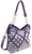 Geometric Gem Handbag w/ strap. Side POV. Color: Purple