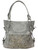 Laser-Cut Tote Bag. Front POV. Color: Gray