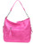 Laser-Cut Concealed Carry Hobo Bag. Back POV. Color: Pink