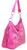 Laser-Cut Concealed Carry Hobo Bag. Side POV. Color: Pink