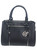Boston Triple Zipper Concealed Carry Handbag. Front POV. Color: Black