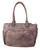 Boston Triple Zipper Concealed Carry Handbag. Back POV. Color: Mauve