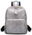 Leather Rhinestone Backpack. Front POV. Color: Pewter