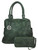 Triple Zipper Purse and Wallet Set. Front POV. Color: Green