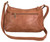 Locking Front Pockets Concealed Carry Purse. Back POV. Color: Brown