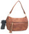 Small Tassel Gun Bag w/ gun. Front POV. Color: Brown