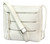 Triple Zipper Swing Bag. Front POV. Color: White
