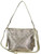 Woven Rhinestone Crossbody Bag w/ strap. Front POV. Color: Gold