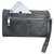 Floral Cross-Embroidered Wallet. Back POV. Color: Gray